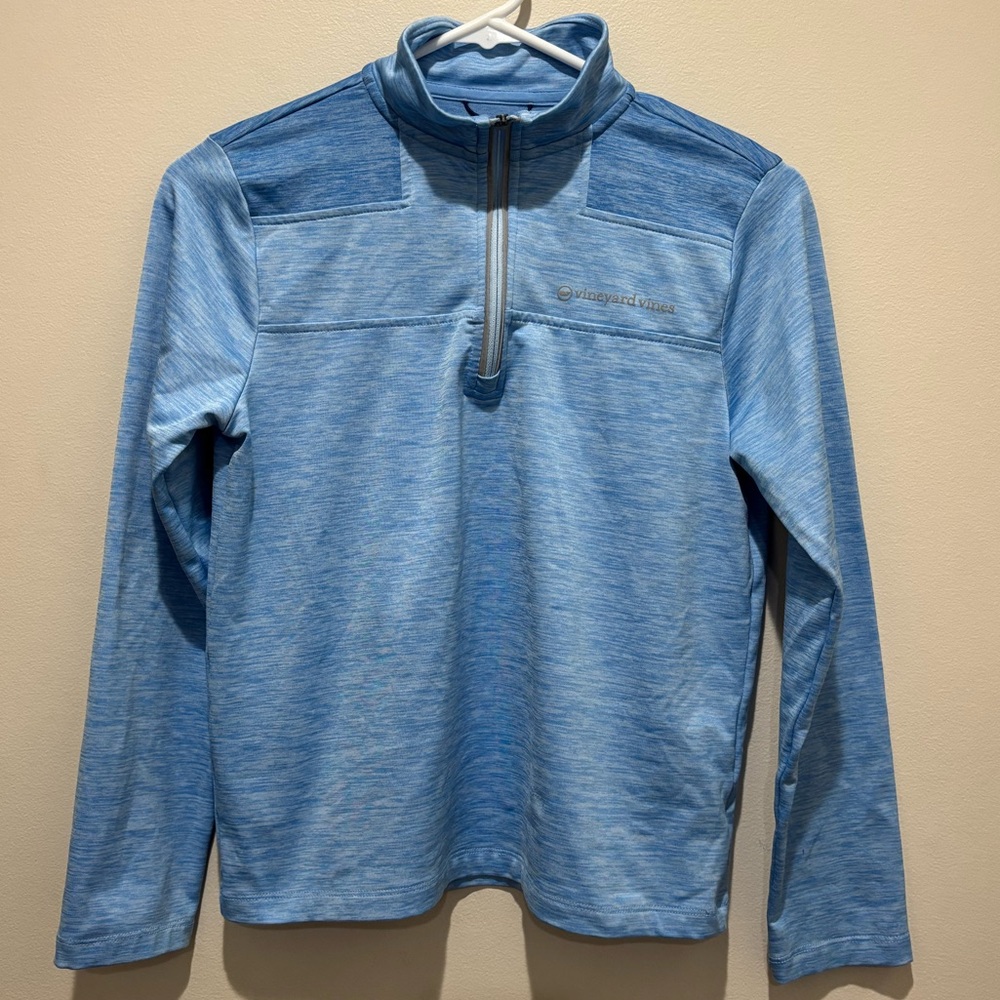 Vineyard Vines the Shep Shirt Blue Quarter-Zip Pullover, Girls Medium (12-14)